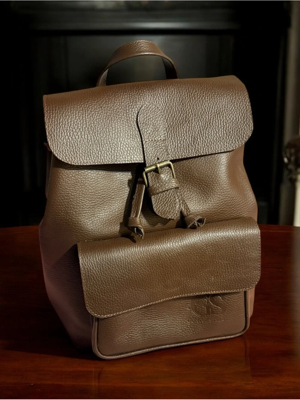 Brown Leather Backpack - Classic Nicaraguan Pebbled Design